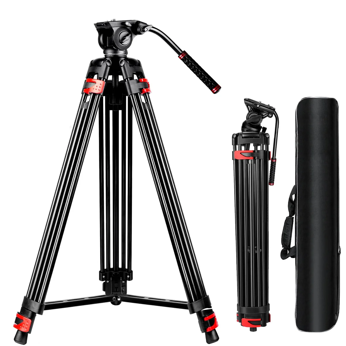 82" /210cm Video Tripod Heavy Duty Tripod with 360° Fluid Head Review